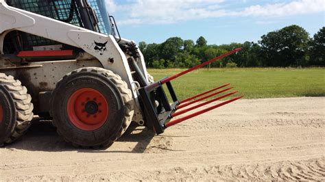 skid steer big square bale spear|tomahawk round bale hay spear.